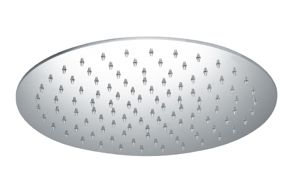 WATER SAVING SHOWER HEAD IN STAINLESS STEEL, ROUND AND ANTI-LIMESCALE