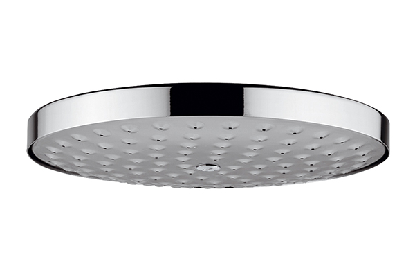 ROUND SHOWER HEAD, MINIMALIST, INCLUDING INSPECTABLE DESCALER WATER FILTER - DIAMETER 200 MM., CONNECTION 1/2 