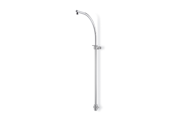 BRASS SHOWER COLUMN, HALF-MOON SHAPE, ADJUSTABLE IN HEIGHT FROM 950 MM TO 1270 MM, COMPLETE WITH SHOWER DIVERTER