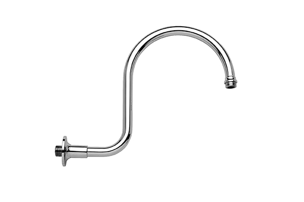 ARC SHAPE SHOWER HEAD ARM IN CHROME-PLATED BRASS, WITH ADJUSTABLE ROSACE