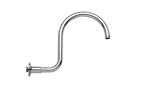 ARC SHAPE SHOWER HEAD ARM IN CHROME-PLATED BRASS, WITH ADJUSTABLE ROSACE, COMPACT