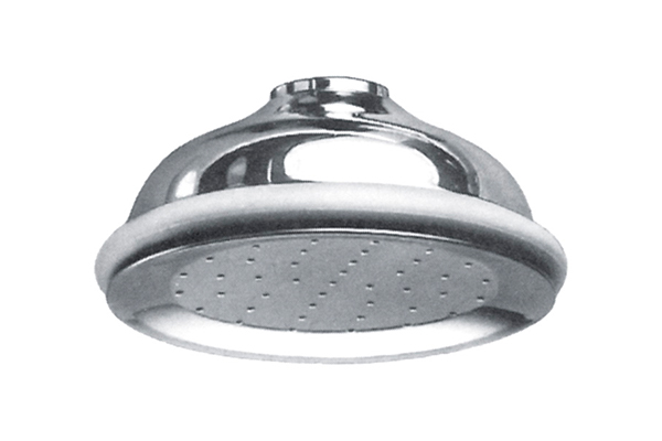 SHOWER HEAD WITHOUT PROTECTIVE RING, IN CHROME-PLATED BRASS AND IN RAW BRASS