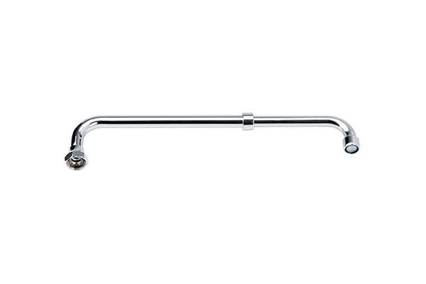 CHROME-PLATED BRASS TELESCOPING TUBE FOR SINK TAPS,  ADJUSTABLE, WITH SHAPE OF