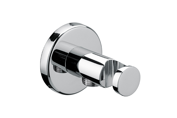 CHROME PLATED BRASS WATER INTAKE WITH WALL CONNECTION AND CONICAL SHOWER HOLDER