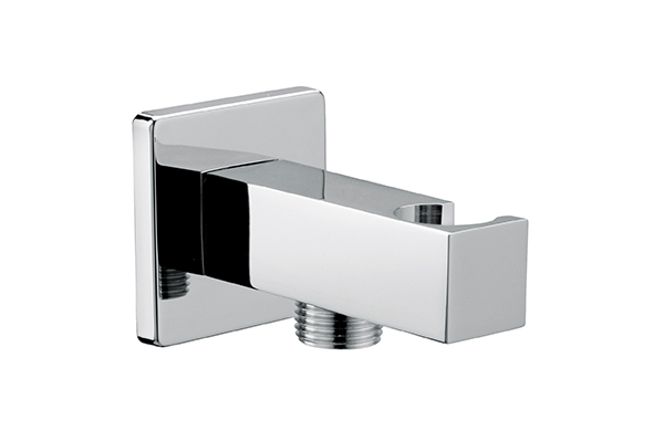 CHROME PLATED BRASS WATER INTAKE COMPLETE WITH WALL CONNECTION AND CONICAL SHOWER HOLDER